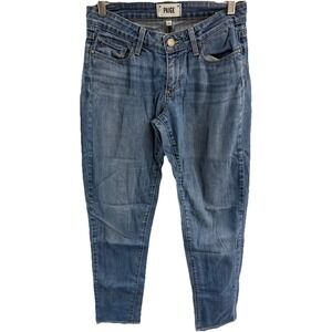 PAIGE WOMENS JEANS SIZE 25 SKYLINE ANKLE‎ PEG MEDIUM WASH DENIM LOW RISE